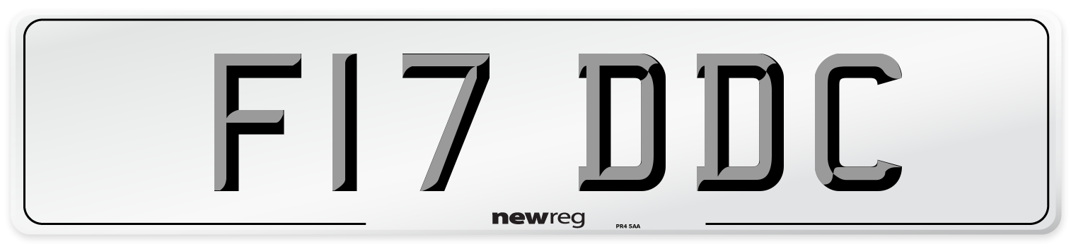 F17 DDC Number Plate from New Reg